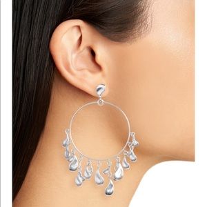 Kendra Scott Natasha Hoop drop earrings Silver NWT